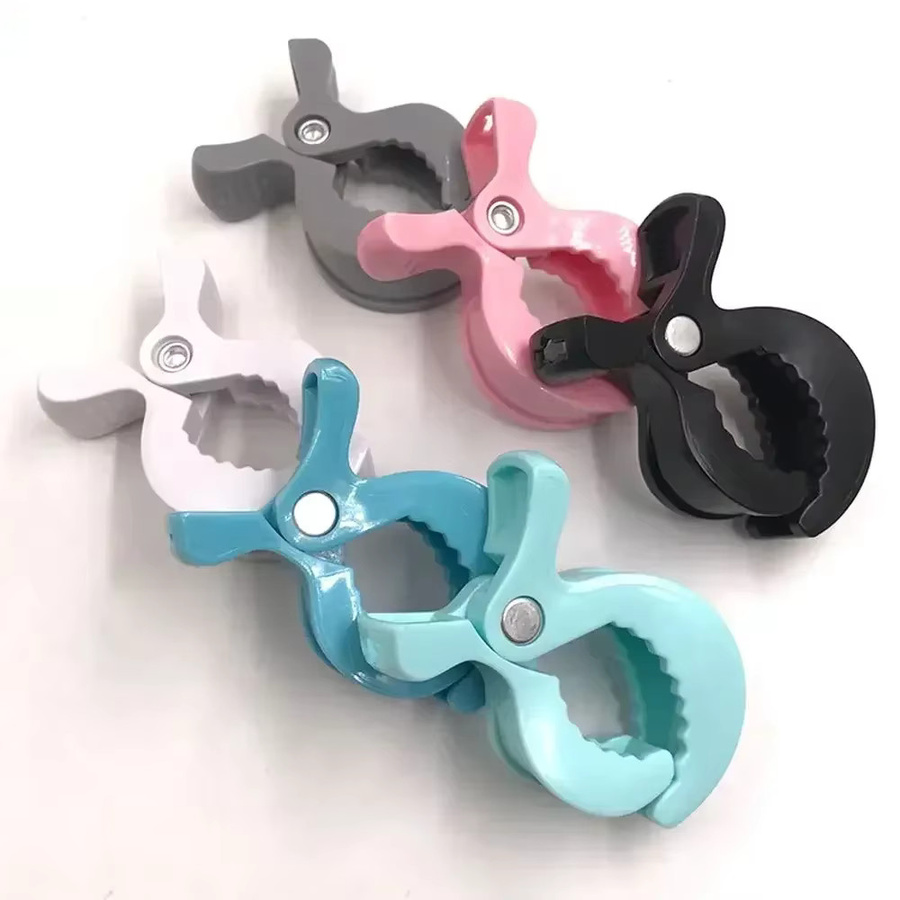 2er-Set Alligator-Clip Kinderwagen Haken in Pink für Babywagen Zubehör - Bild 3