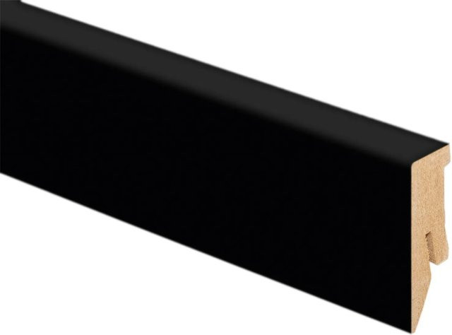 Kaindl Sockelleiste Modern aus MDF in Schwarz, Höhe: 5 cm, Tiefe: 1,8 cm, Länge: 260 cm - Bild 1