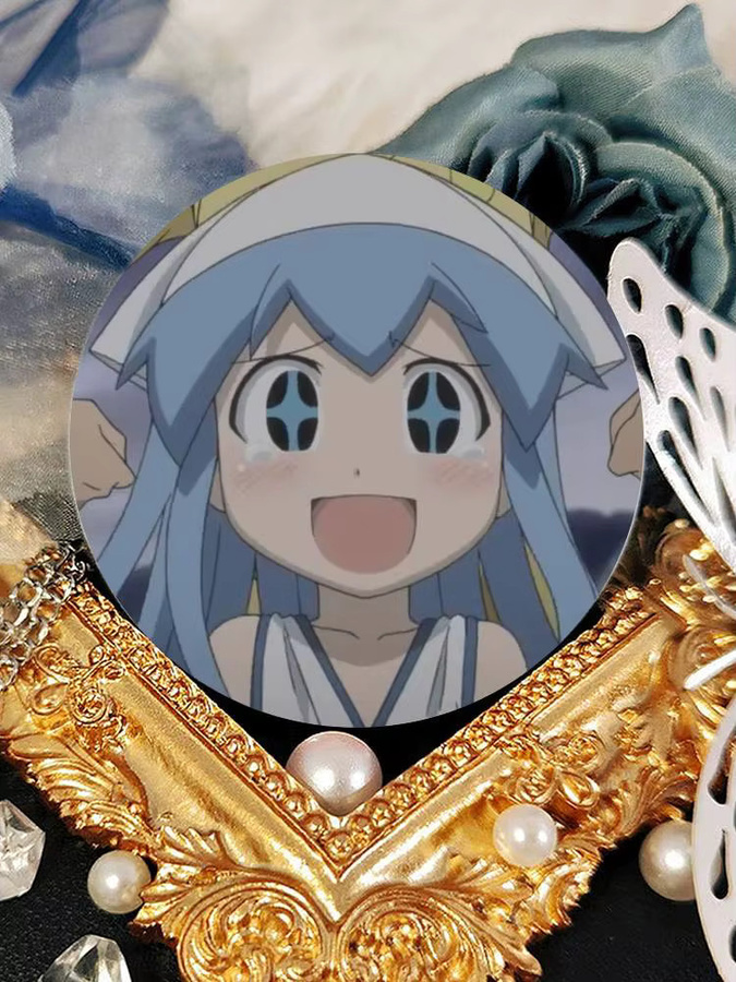 Brosche Ika Musume Anime Tintenfisch-Mädchen, Runde Cosplay-Pins - Bild 5