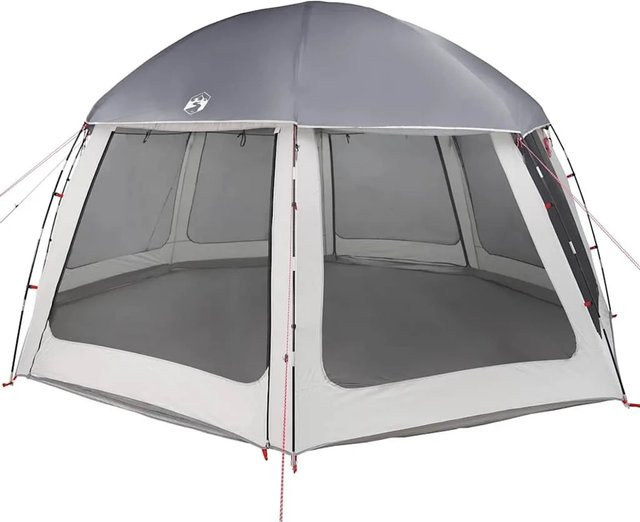 vidaXL Poolzelt Dome mit abnehmbarem Überzelt und Netzwänden, Grau, B: 510 cm, H: 260 cm - Bild 1