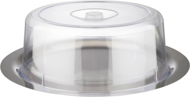 APS Tablett mit Haube FINESSE aus Edelstahl, rund, silber, Durchmesser: 38 cm, Höhe: 12 cm - Bild 1