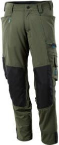 Mascot Arbeitshose mit Knietaschen und Reflexstreifen in Moosgrün, Größe 82C44, mit Cordura-Material und Stretchstoff - Bild 1
