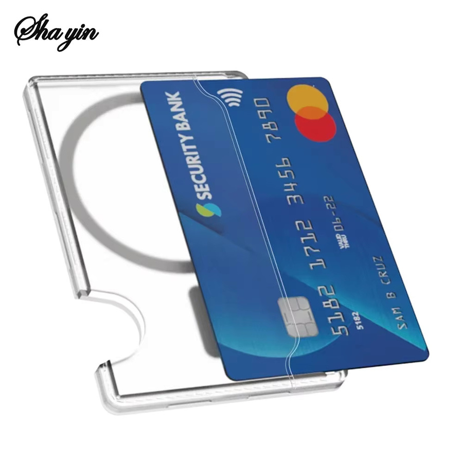 Magnetischer Kartenhalter aus transparentem Kunststoff als Brieftasche und Schutzhülle für Apple und Android Smartphones - Bild 4
