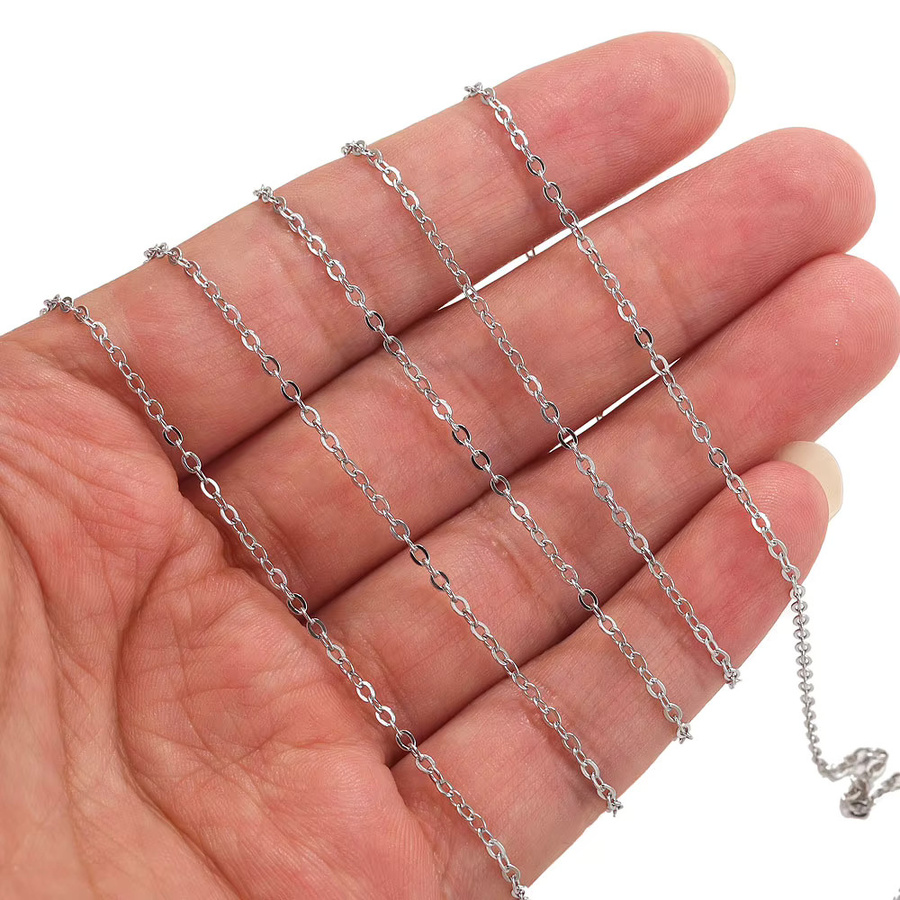 baizzx Kabelkette Edelstahl, O-Form Kreuz, Unisex - Bild 4