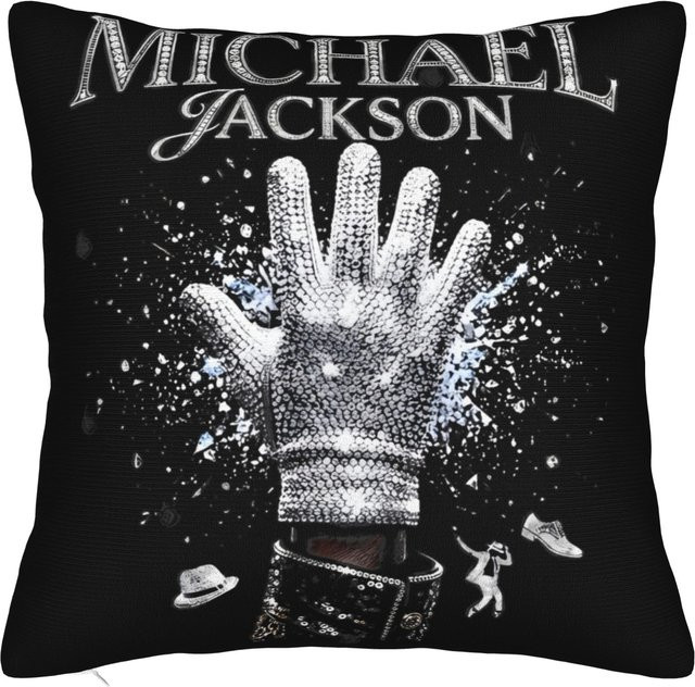 Kissenbezug Michael Jackson Heal The World von Delampa, Schwarz, Kurzplüsch, Breite: 65 cm, Höhe: 65 cm - Bild 1