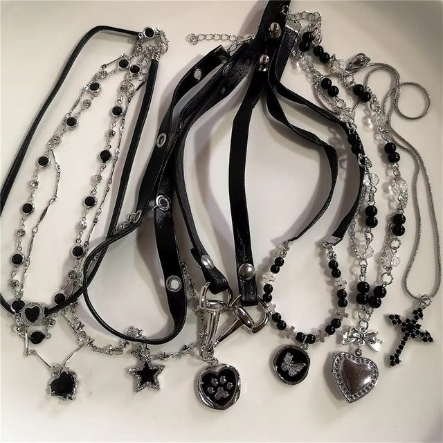 imixlot Halskette, Schwarz, Silber, Damen, Vintage - Bild 1