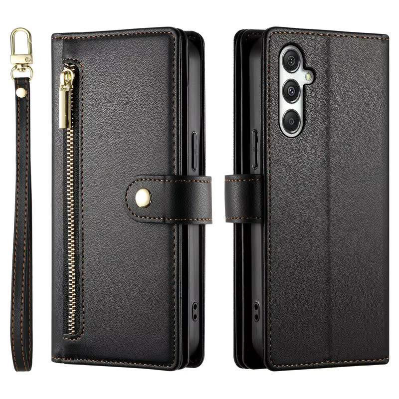 Aierkeba Reißverschluss-Crossbody-Kartenetui als Flip Cover für Samsung Galaxy A-Serie in Pink - Bild 2