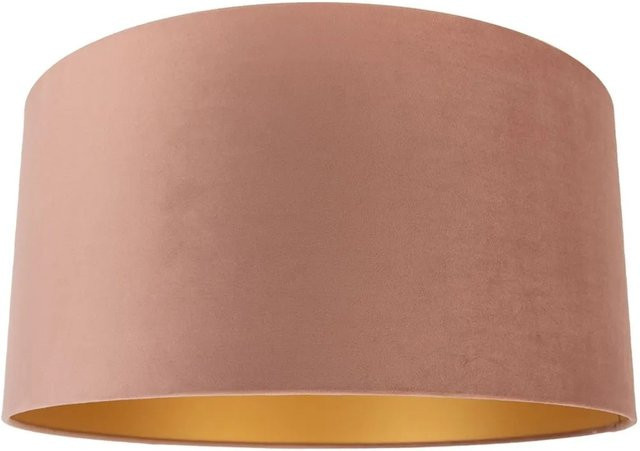 QAZQA Samt Lampenschirm Rosa mit goldener Innenseite, Durchmesser: 50 cm, Höhe: 25 cm - Bild 1