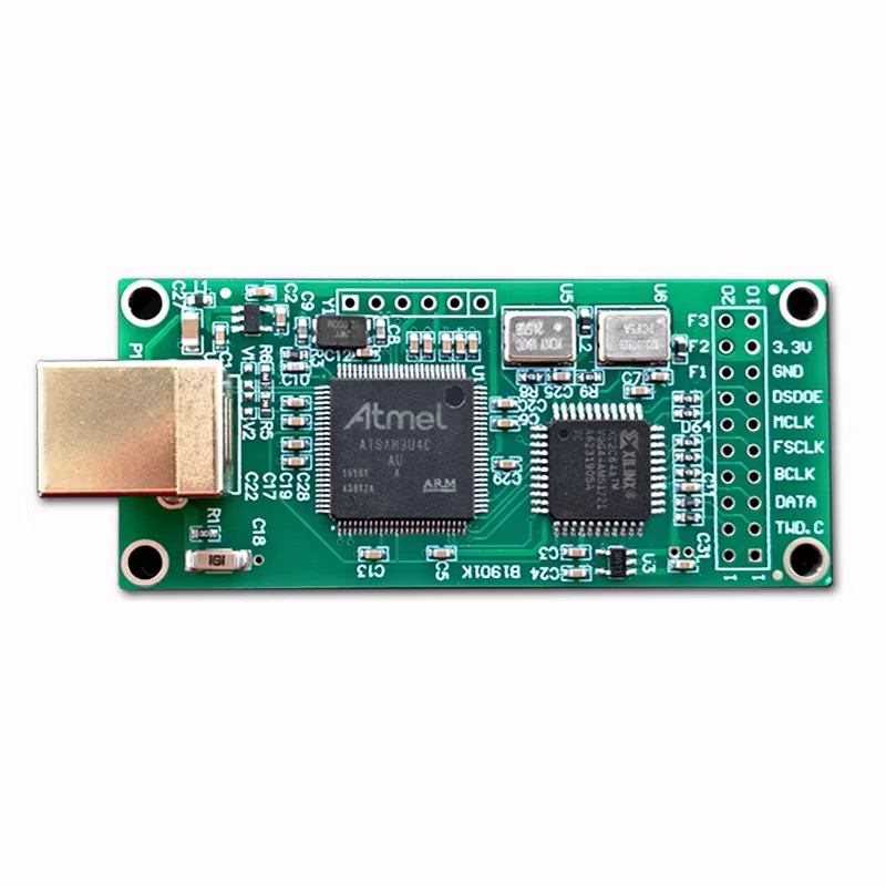 Huo Guang Shu PCM DSD I2S-Eingangsdekodierungsplatine mit digitaler Amanero-Schnittstelle und USB-C Anschluss in Grün - Bild 3