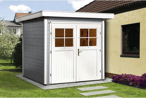 WEKA Gartenhaus Log Cabin aus Holz in Grau, B/H/T: 225 x 217 x 249 cm - Bild 1