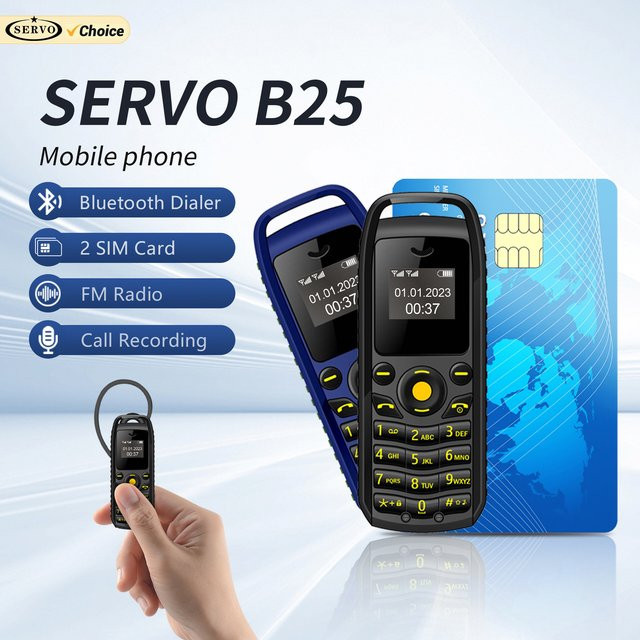 SERVO B25 Super Mini Smartphone 2G GSM Dual-SIM in Grün mit automatischer Anrufaufzeichnung und Magic Voice Funktion - Bild 1