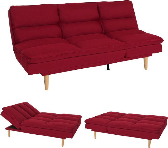 MCW Schlafsofa M79 Click-Clack Gästebett aus Stoff in Bordeaux mit Liegefläche 180 x 110 cm - Bild 3