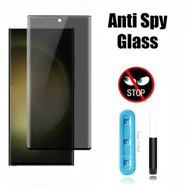 2 Stück UV Displayschutzfolie aus gehärtetem Glas mit Privatsphäre-Funktion für Samsung Galaxy S23 S22 S21 S20 Ultra und Note 20, transparent - Bild 1