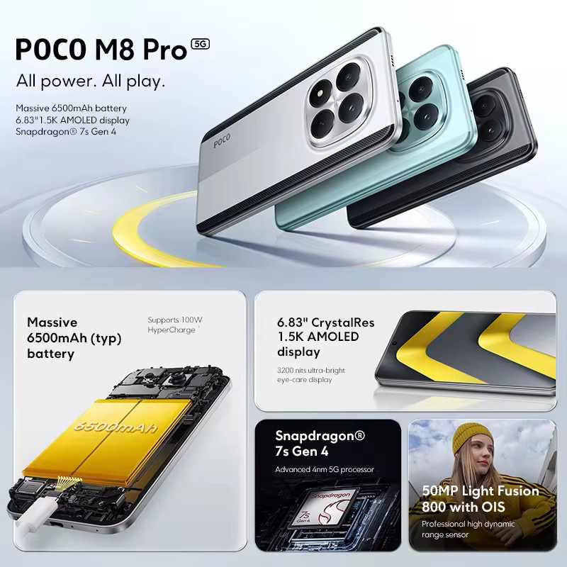Xiaomi POCO M8 Pro 5G Smartphone Green 256GB NFC 6500mAh Akku 50MP Kamera - Bild 2