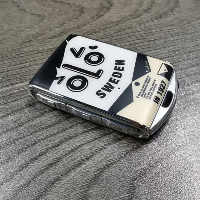 Taochloe Schlüsselhülle aus Zinklegierung und echtem Leder für Volvo S90 S60 XC60 XC40 V90 in Weiß - Bild 1