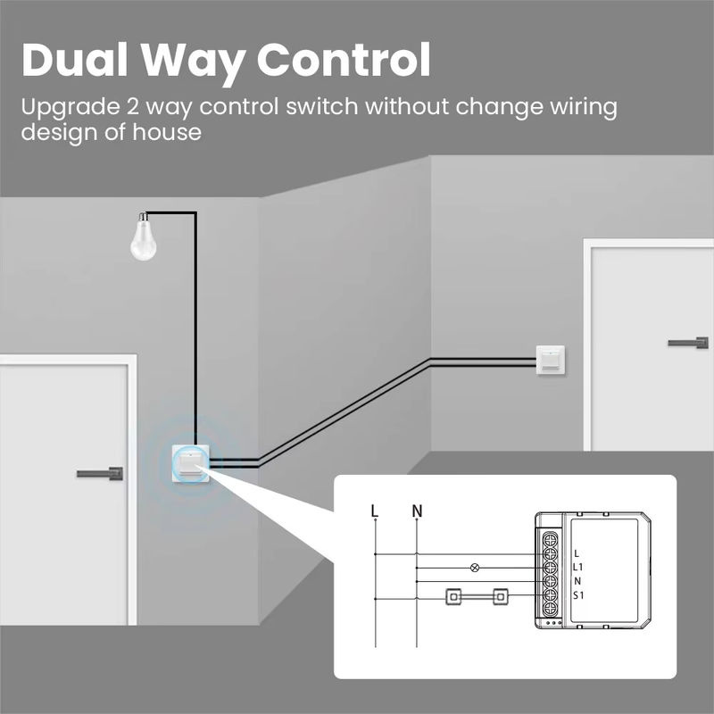 AVATTO WiFi Mini Smart Schalter Modul zur 2-Wege-Steuerung, weiß, kompatibel mit Tuya, Alexa und Google Home - Bild 3