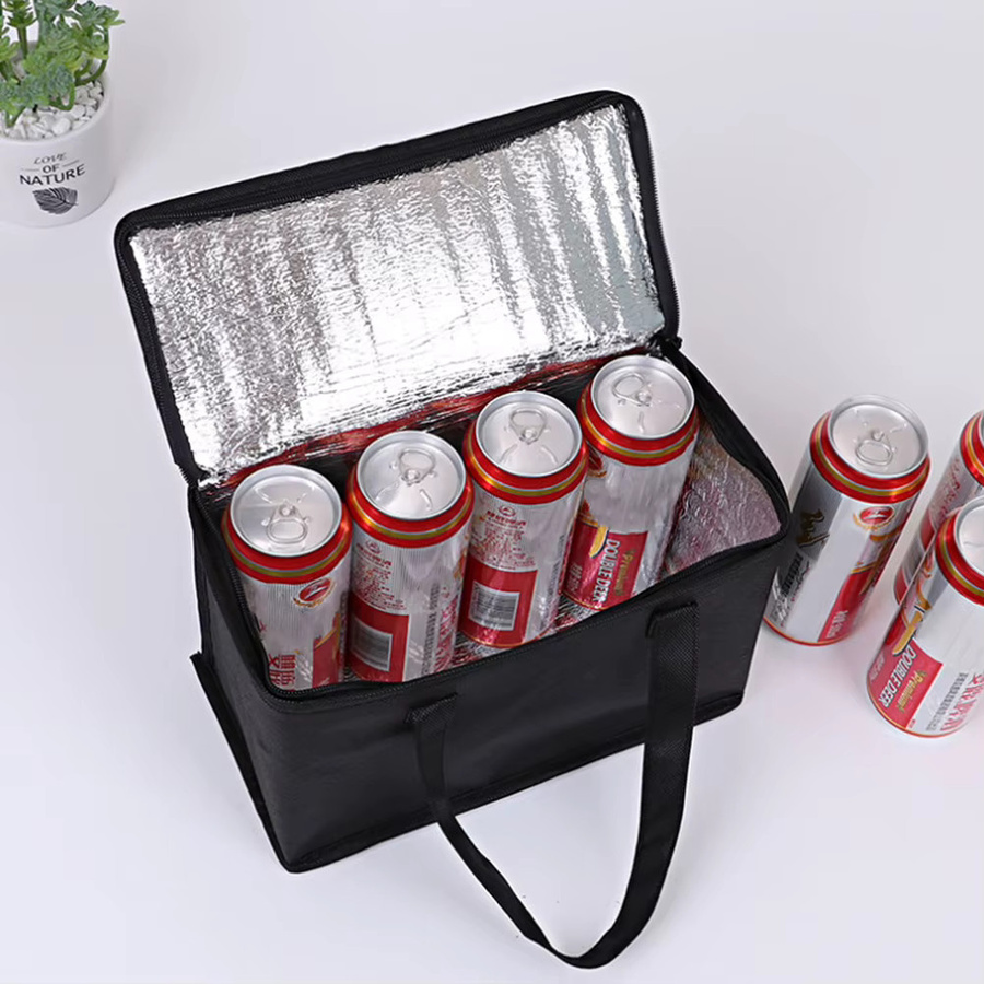 Isolierte Kühltasche von ALLOYSEED für Picknick und Lebensmittel in Rot oder Schwarz - Bild 2