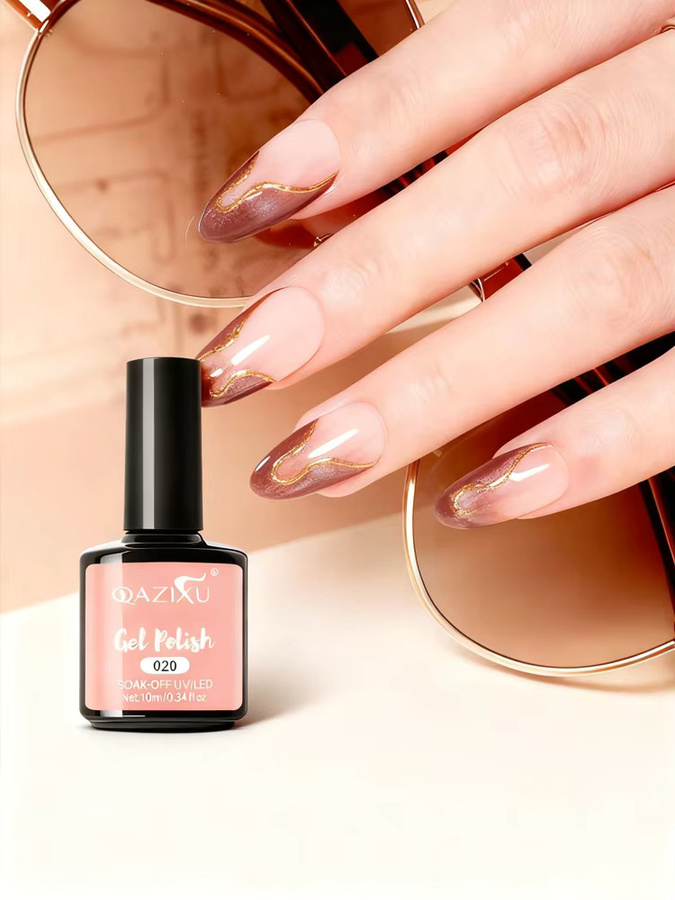 QAZIXU Gel-Nagellack-Set, Milk Tea, Glänzend, 6-teilig - Bild 5