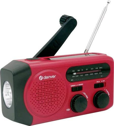Denver SCR-2010 Notfallradio mit UKW und MW in Rot und Schwarz - Bild 1
