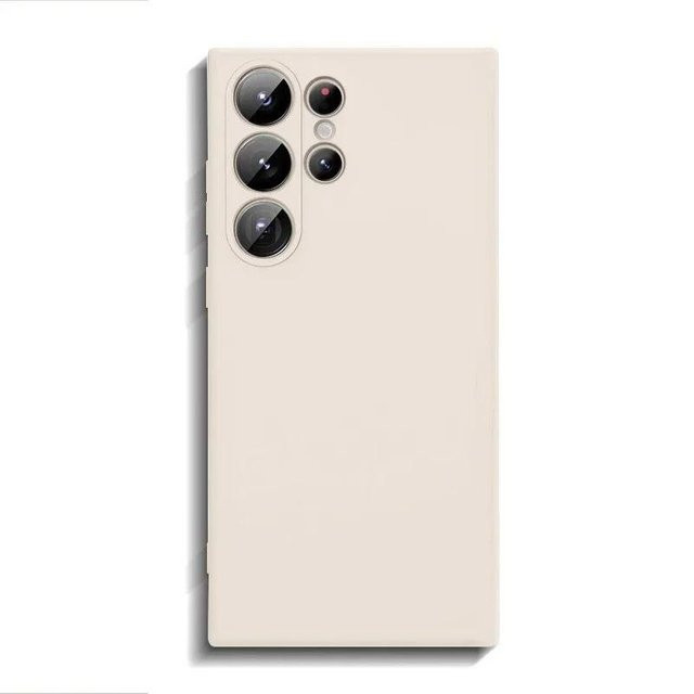 Stoßfeste Flüssigsilikon-Handyhülle für Samsung Galaxy S26 Ultra, S24, S23 Plus in Beige - Bild 1