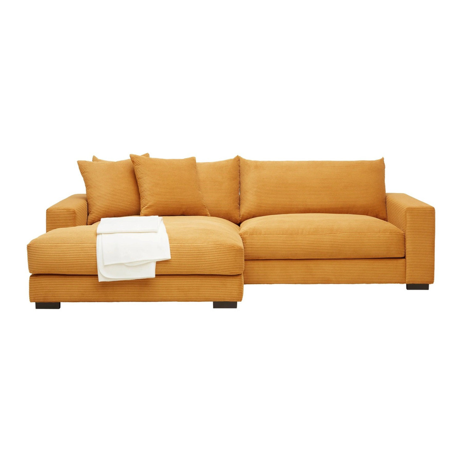 Mömax Wohnlandschaft Pedro L-Form in Gold und Orange mit Cordbezug, Breite: 265 cm, Tiefe: 180 cm, Höhe: 83 cm - Bild 2