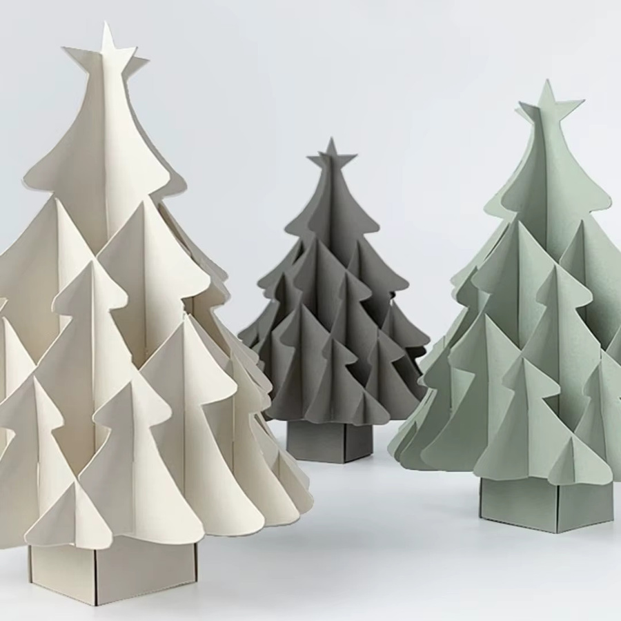 Ineinandergreifende Weihnachtsbaum Metallschneideformen für Weihnachtskarten, Scrapbooking und Papierhandwerk, Mehrfarbig - Bild 1