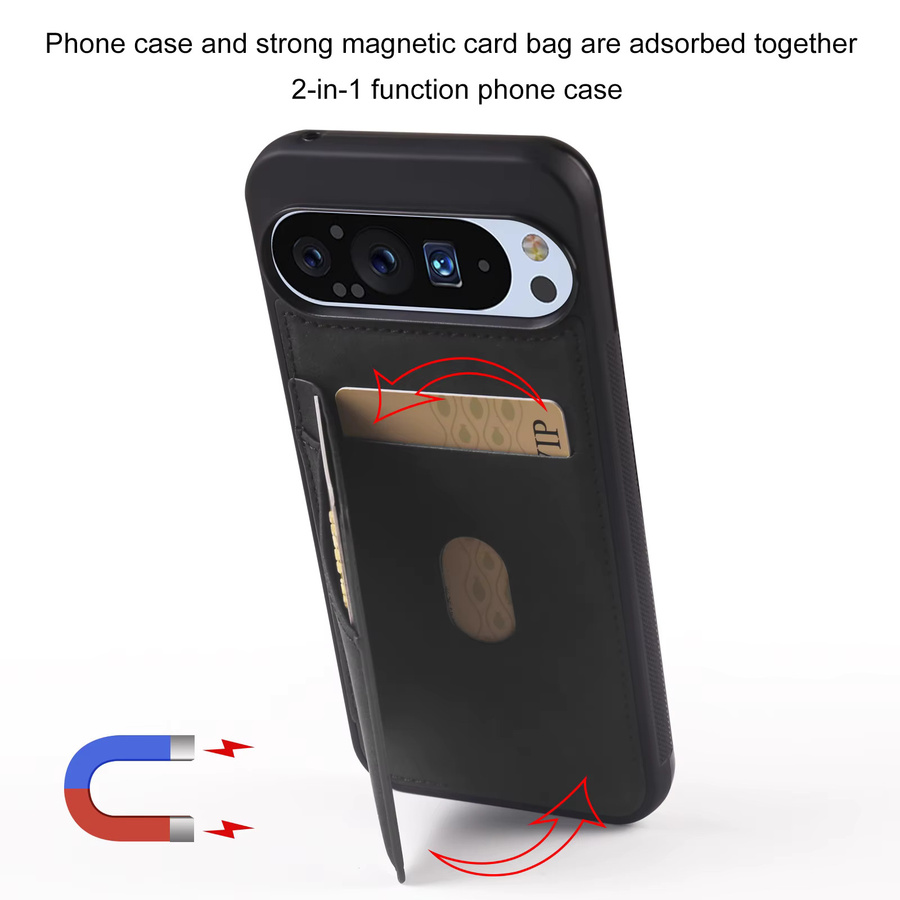 Luxuriöse Leder-Karten-Handyhülle für Google Pixel 10, 9, 8 Pro XL, 8A und 9A im Business-Stil - Bild 2