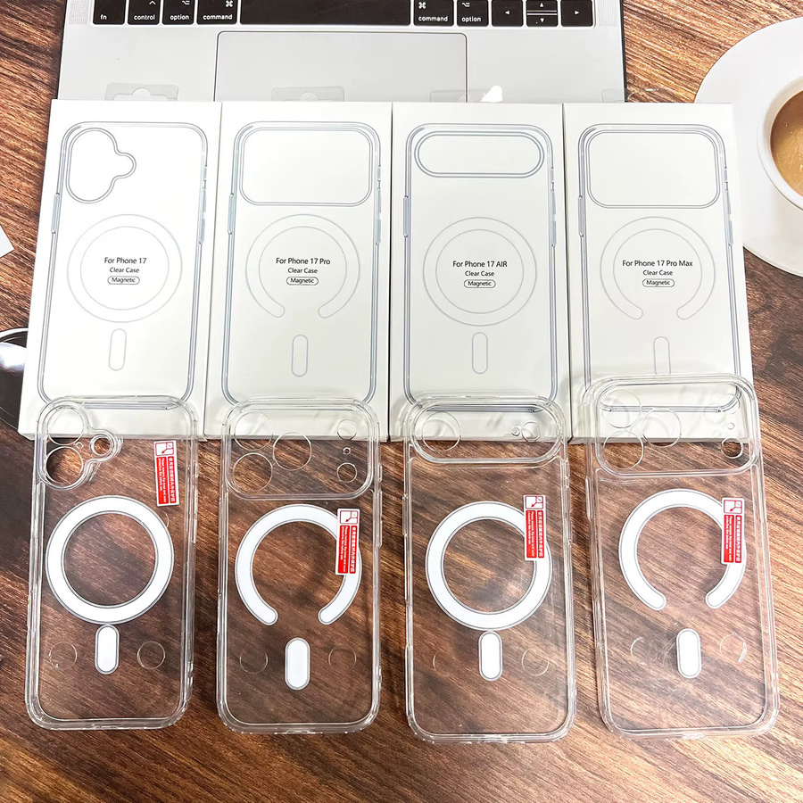 Fundas MagSafe Magnetische Schutzhülle für iPhone 17 Pro Max in Transparent mit Acryl-Rückseite und Luftabdeckung - Bild 4
