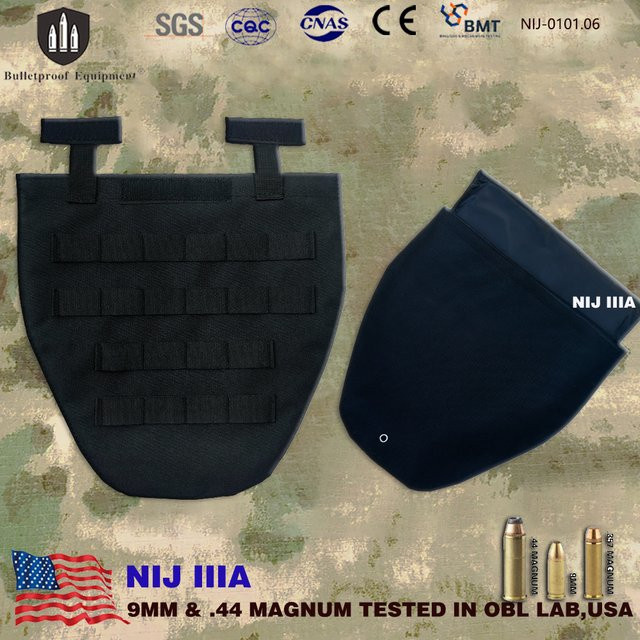 Dingtop Safety Kugelsicheres Leistengegend- und Hüftpanzer-Panel NIJ IIIA .44 Magnum PE in Schwarz B/T: 30,0 x 30,0 cm - Bild 1