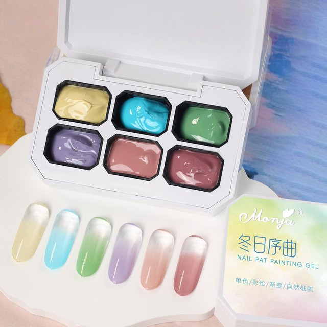 NAILCO Nagel-Patting-Gel, Glänzend, 6-Farben-Set - Bild 1