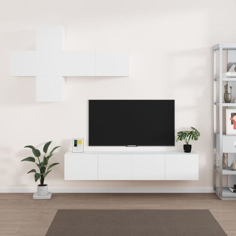 7-teiliges TV-Schrank-Set Vidaxl in Weiß im modernen klassischen Design - Bild 1