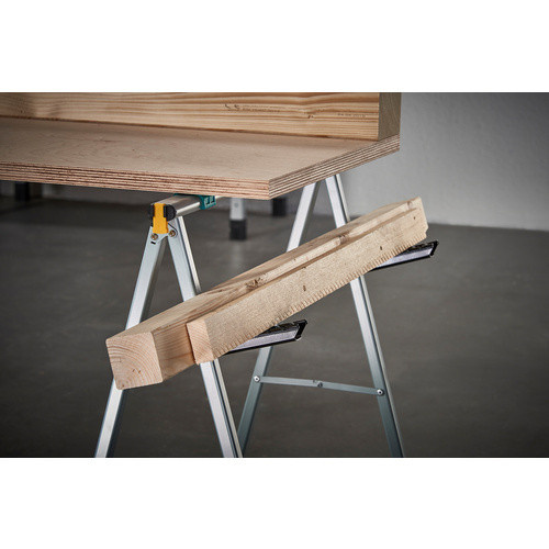 Wolfcraft Auflagebock Workstand aus Metall in Silber, klappbar und rollbar, Tragfähigkeit: 100 kg, Höhe: 66 cm, Breite: 80 cm, Tiefe: 68 cm - Bild 3