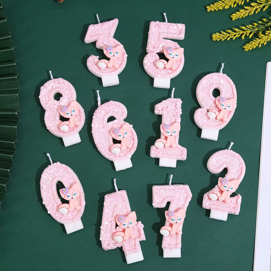 MINISO Cartoon Prinzessin Kerze in Rosa für Geburtstag und Jahrestag - Bild 2