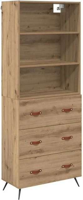 vidaXL Highboard Artisan-Eiche in Braun mit Türen und Schubladen, B/T/H: 69,5 x 34 x 180 cm - Bild 1