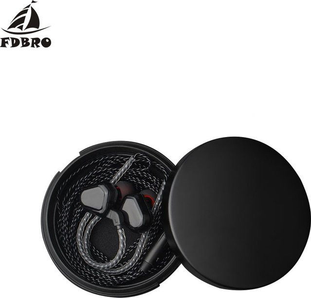 FDBRO Tragbare In-Ear Kopfhörer Schutzhülle aus Aluminiumlegierung, Wasserdicht, Schwarz - Bild 1