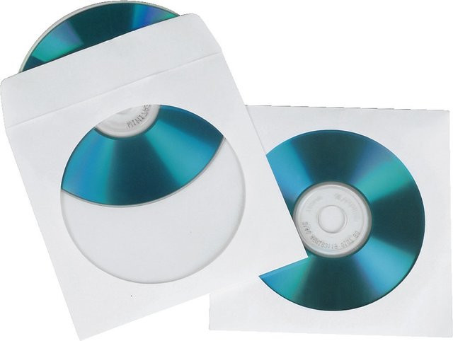 Hama CD- und DVD-Papier-Schutzhüllen in Weiß, 100er-Pack - Bild 1