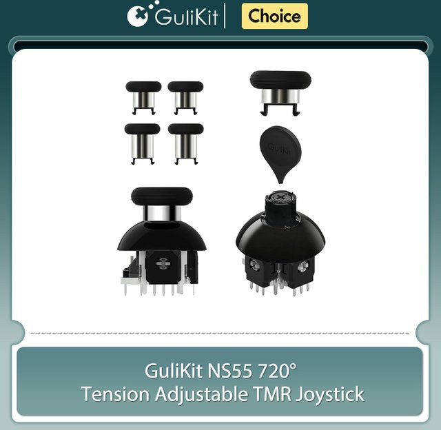 GuliKit NS55 TMR-Joystick Ersatzteile mit 720 Grad Spannungseinstellung für Switch Pro, Xbox Series, PS4, PS5 Edge und PC Gamepad-Controller in Schwarz - Bild 1