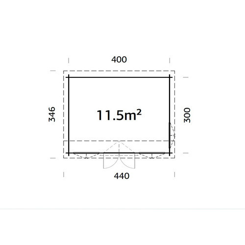 Palmako Gartenhaus Claudia Pent aus Fichte, braun/transparent, B/T/H: 440 x 346 x 249 cm - Bild 3