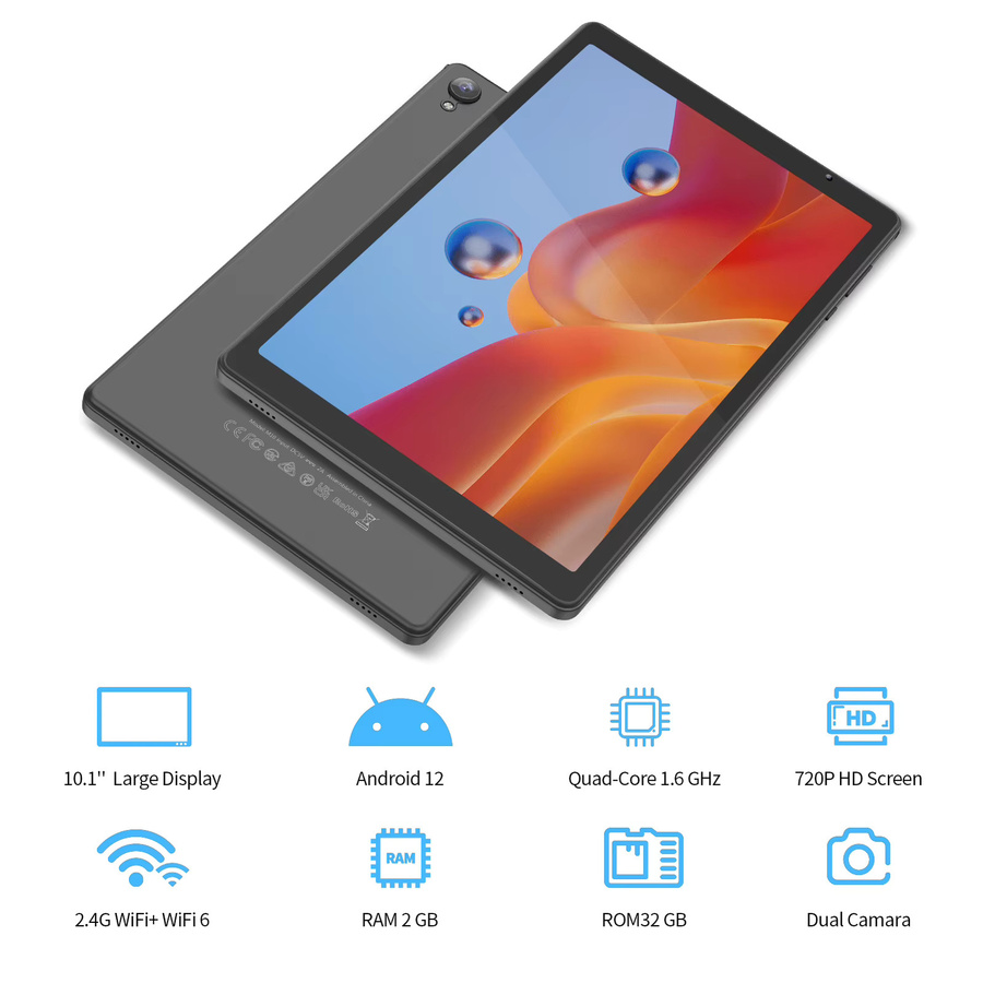 PRITOM Tablet 10,1 Zoll mit Android 14, 2GB RAM, 32GB ROM, Wi-Fi 6, Quad-Core-CPU - Bild 4