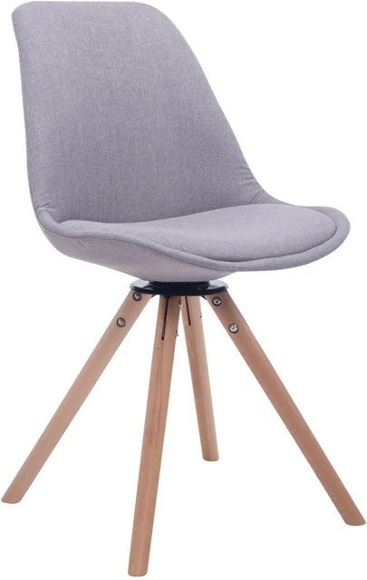 CLP Besucherstuhl Troyes Drehbar Stoff Rund Grau/Natura B/T/H: 56 x 48 x 84 cm - Bild 1