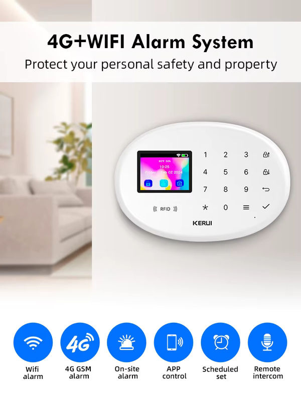 KERUI W204 Smart Home Alarmsystem mit WiFi und 4G GSM, Tuya Smart Einbruchschutz-Set in Weiß mit drahtloser 433 MHz Sirene und Bewegungsmelder - Bild 5