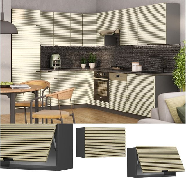 Vicco Hängeschrank Fame-Line für die Küche in Anthrazit und Eiche mit Soft-Closing-Scharnieren, Breite: 60 cm - Bild 1