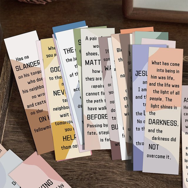 30 Stück Kreative Bibel Phrasen Lesezeichen aus Papier in Mehrfarbig für DIY Dekoration und Geschenke - Bild 1