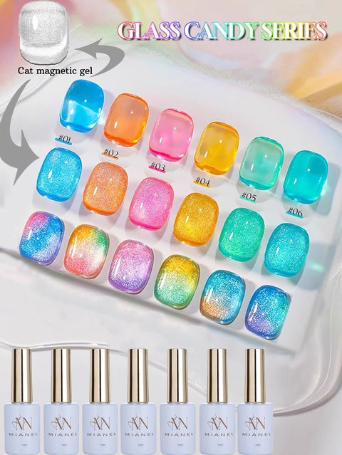 MIANEL Candy Glass Jelly Gel Nagellack, Dopamin-Blau, 12 ml - Bild 1