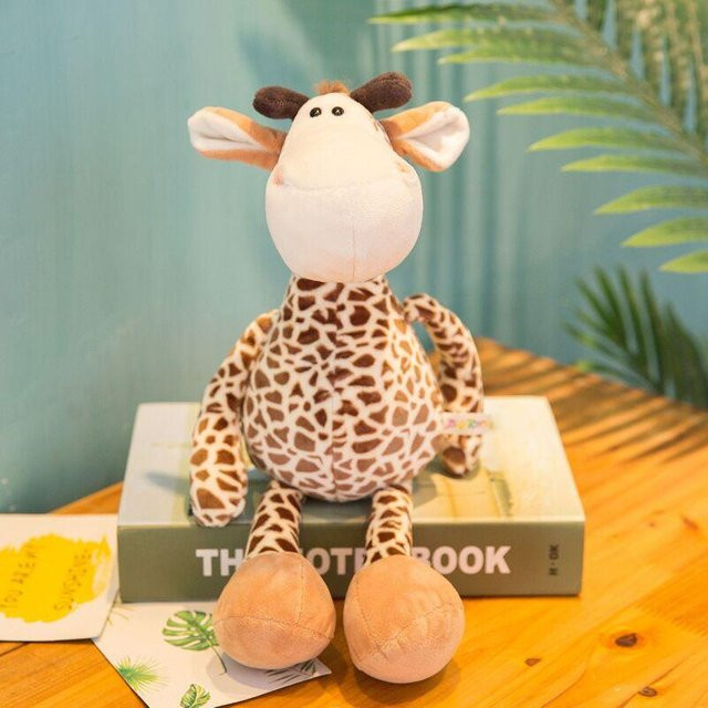 Yiran Health & Beauty Waldtiere Plüschtiere, Giraffe, Elefant, Affe, Löwe, Tiger, 25cm - Bild 1