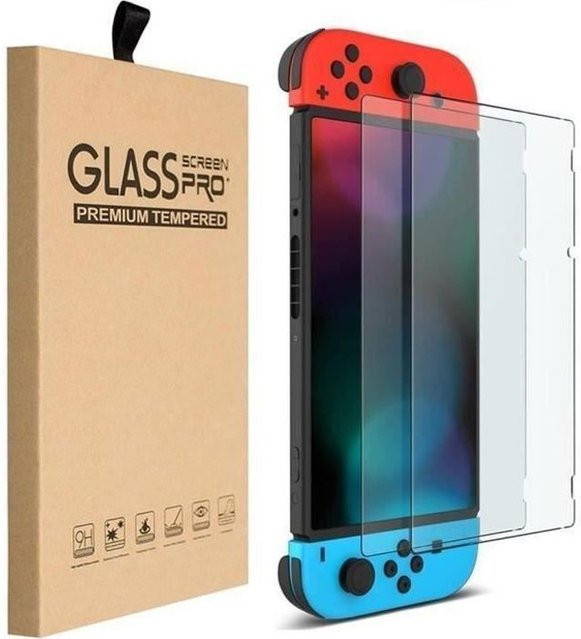 Nintendo Switch Displayschutzfolie aus gehärtetem Glas, transparent, 0,26 mm Stärke, Härtegrad 9H - Bild 1