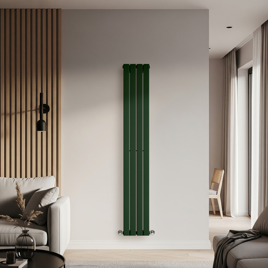 Einlagiger Design-Heizkörper Vertikal von Delta in Grün (Evergreen), Höhe: 178 cm, Breite: 28 cm - Bild 1