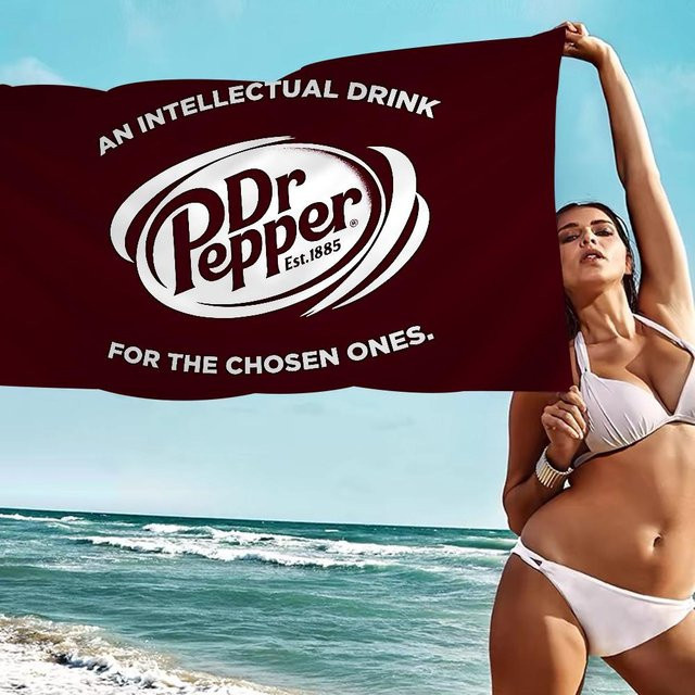 D-Dr Pepper Mikrofaser Strandtuch, rot, B/H: 75 x 150 cm - Bild 1