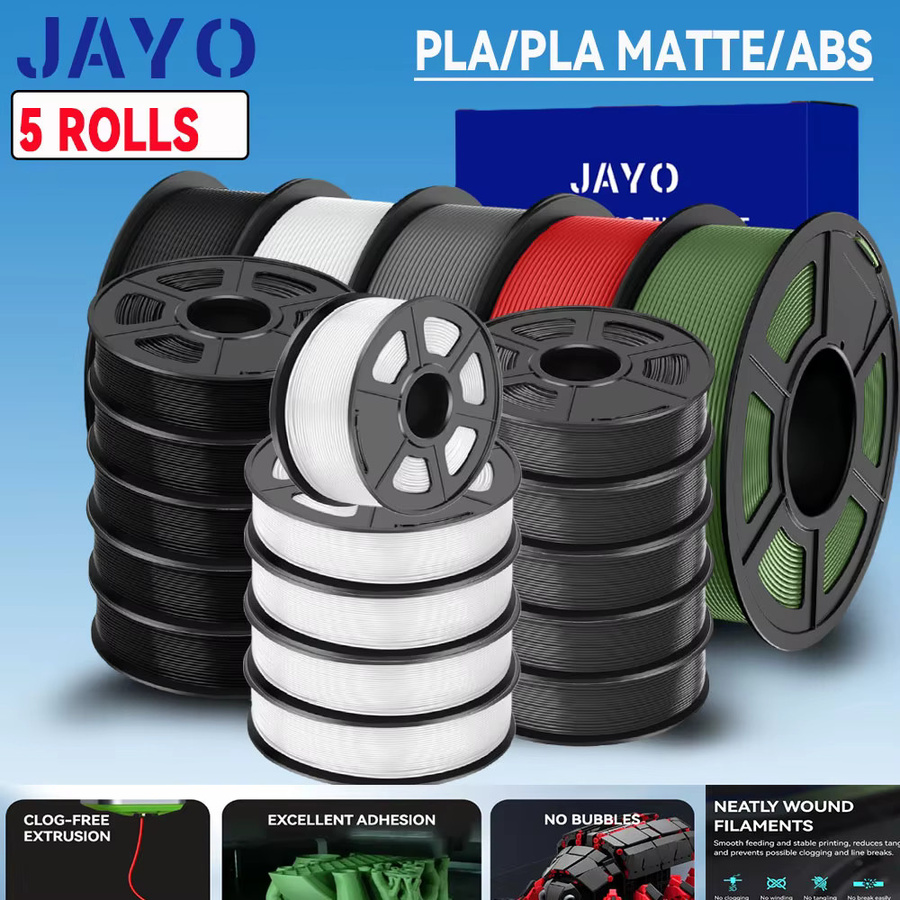 JAYO 3D-Drucker Filament Set aus PLA und ABS in Mischfarben, 1,75 mm Durchmesser, 5 Rollen - Bild 2