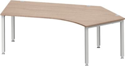 Schäfer Shop Genius Winkelschreibtisch MODENA FLEX 135 Grad mit Ansatz rechts, 4-Fuß-Quadratrohr, Breite: 216,5 cm, Eiche-Dekor/weiß - Bild 1